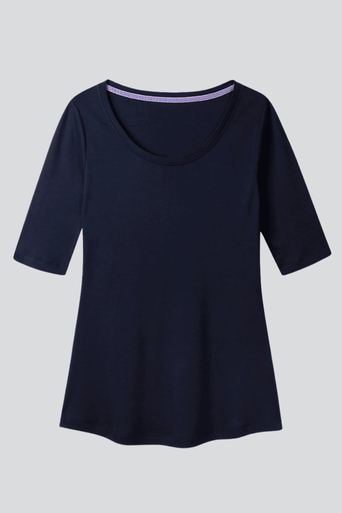 Half Sleeve Scoop Neck Cotton Modal Blend T-Shirt from Lavender Hill Clothing