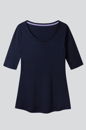 Half Sleeve Scoop Neck Cotton Modal Blend T-Shirt from Lavender Hill Clothing