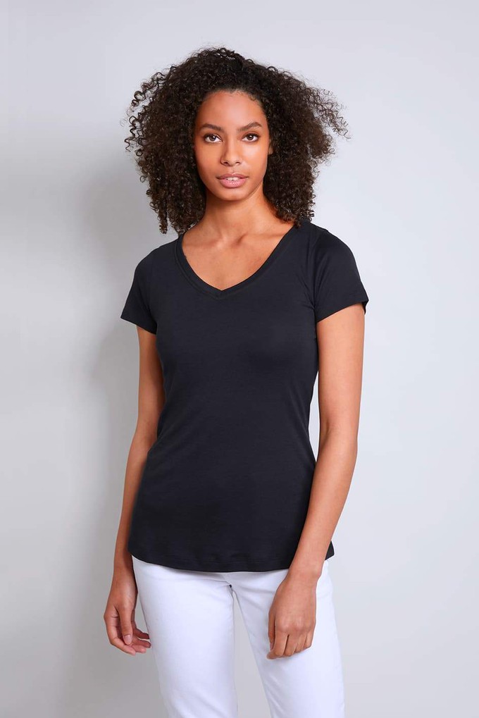 V Neck Cotton Modal Blend T-shirt from Lavender Hill Clothing