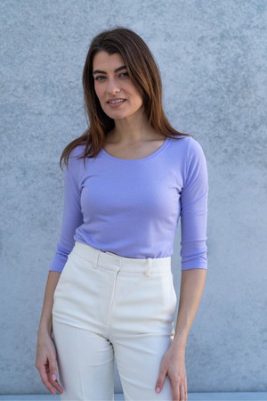 3/4 Sleeve Scoop Neck Cotton Modal Blend T-Shirt from Lavender Hill Clothing