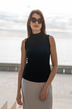 Sleeveless Mock Neck Micro Modal Top from Lavender Hill Clothing