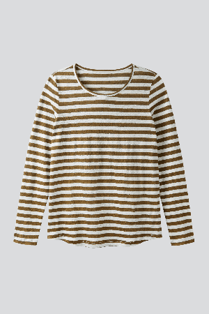 Long Sleeve Striped Linen T-shirt from Lavender Hill Clothing