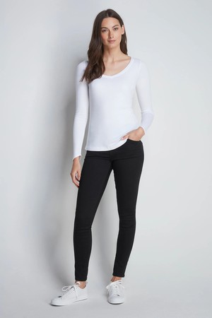 Long Sleeve V Neck Cotton Modal Blend T-shirt from Lavender Hill Clothing Long Sleeve V Neck Cotton Modal Blend T-shirt from Lavender Hill Clothing