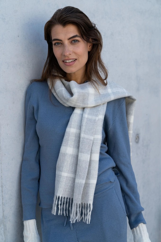 Alpaca Plaid Scarf from Lavender Hill Clothing