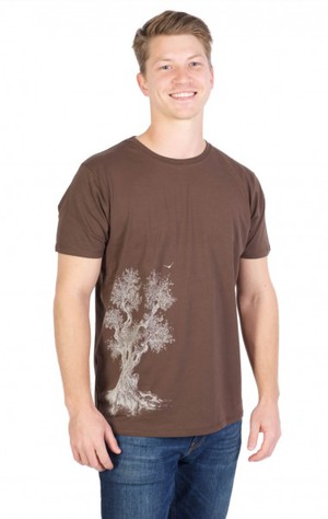Fairwear Organic Shirt Men Dark Brown Olive Tree from Life-Tree