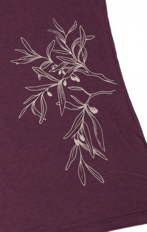 Fairwear Bambus Shirt Women Eggplant Olive Branch from Life-Tree