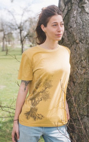Fairwear Organic Shirt Women Ocre Olive Tree from Life-Tree