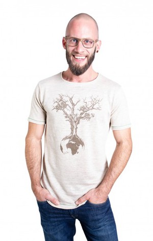 Fairwear Hanf Shirt Natural Men Weltenbaum from Life-Tree