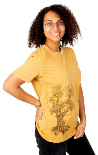 Fairwear Organic Shirt Women Ocre Olive Tree from Life-Tree