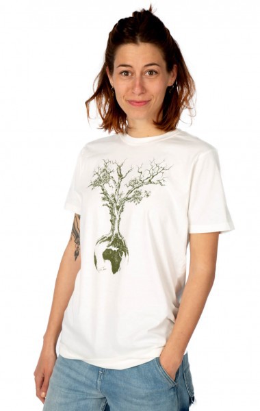 Fairwear Organic Unisex Shirt Stone Washed White Weltenbaum from Life-Tree