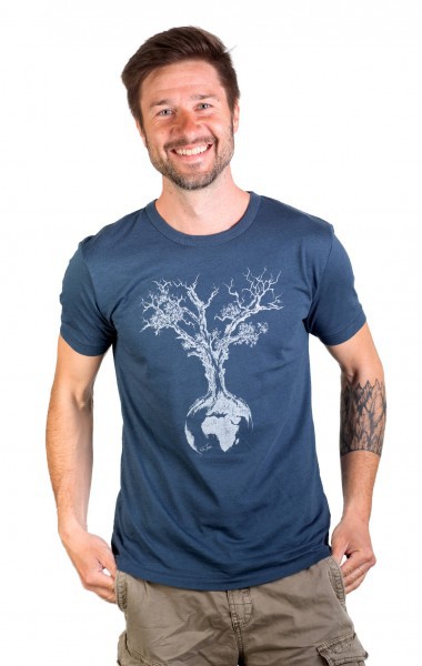 Fairwear Bambus Shirt Men Denim Blue Weltenbaum from Life-Tree