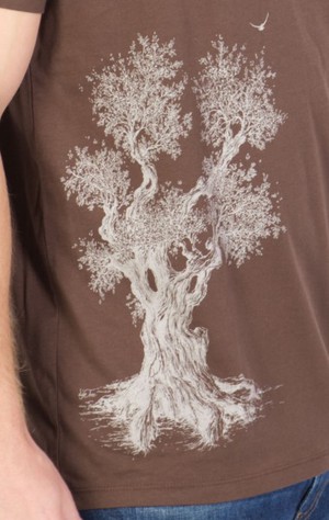 Fairwear Organic Shirt Men Dark Brown Olive Tree from Life-Tree