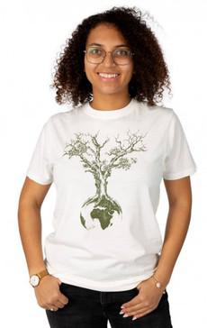 Fairwear Organic Unisex Shirt Stone Washed White Weltenbaum via Life-Tree