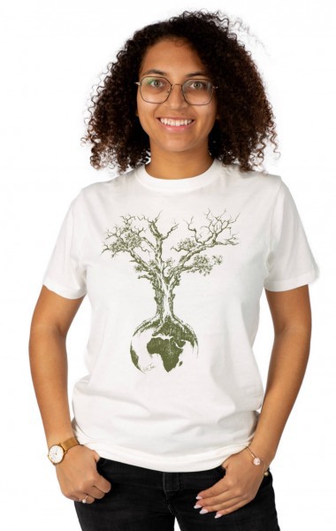 Fairwear Organic Unisex Shirt Stone Washed White Weltenbaum from Life-Tree