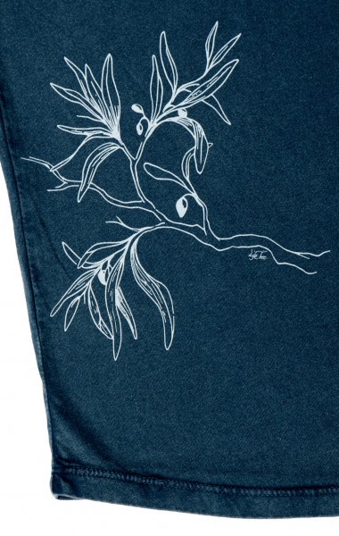 Fairwear Organic Shirt Women Stone Washed Blue Olive Branch from Life-Tree
