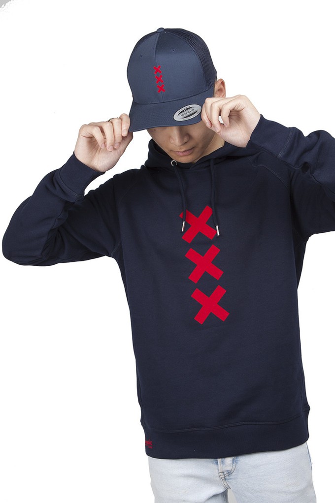 XXX Amsterdam Hoodie - Navy (Red Suede) from Loenatix