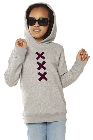 XXX Amsterdam Hoodie - Heather Grey (Burgundy Suede) from Loenatix