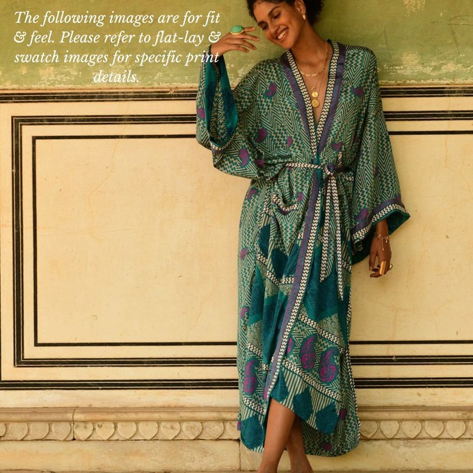 If Saris Could Talk Maxi Kimono- Luxe Garden Print from Loft & Daughter