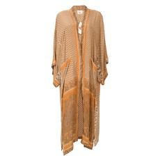 If Saris Could Talk Maxi Kimono- Peach Whisper via Loft & Daughter