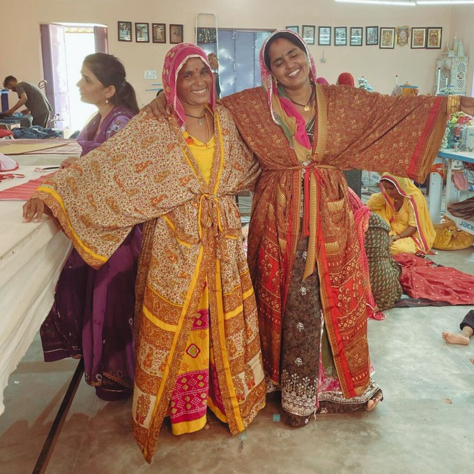 If Saris Could Talk Maxi Kimono- Paisley Flame from Loft & Daughter