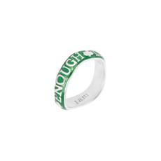 Enough Affirmation Stacking Ring Silver Green - Outlet via Loft & Daughter