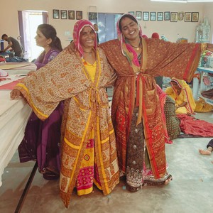 If Saris Could Talk Maxi Kimono- Moonlit Lotus from Loft & Daughter