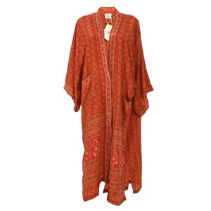 If Saris Could Talk Maxi Kimono- Autumn Leaves from Loft & Daughter
