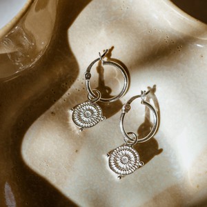 Tiny Shield Hoops Silver from Loft & Daughter