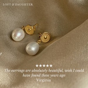 Pearl Solstice Earrings Gold Vermeil from Loft & Daughter