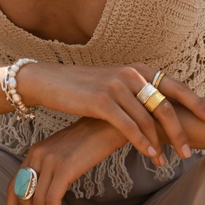 Skinny Relic Stacking Ring Silver from Loft & Daughter
