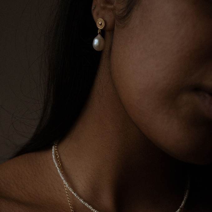 Pearl Solstice Earrings Gold Vermeil from Loft & Daughter