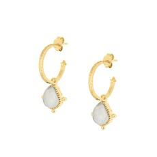 Soul Stone Hoops Moonstone via Loft & Daughter