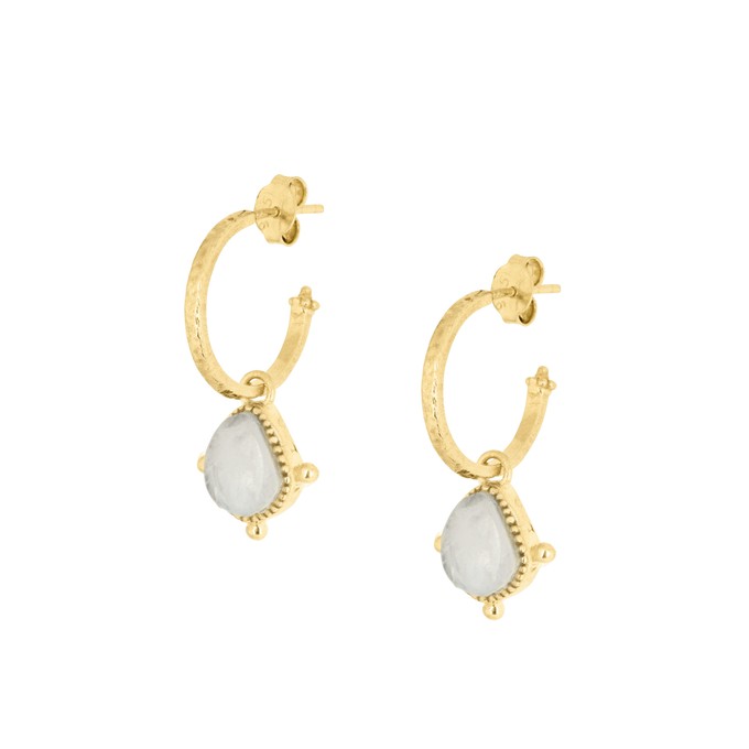 Soul Stone Hoops Moonstone from Loft & Daughter