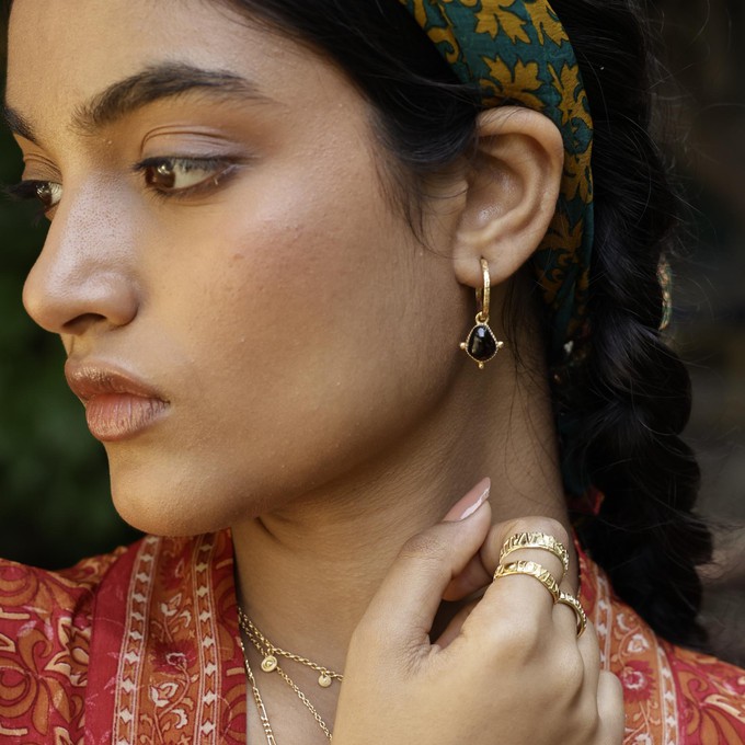 Soul Stone Hoops Red Garnet from Loft & Daughter