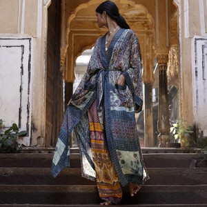 If Saris Could Talk Maxi Kimono- Indigo Overdye from Loft & Daughter