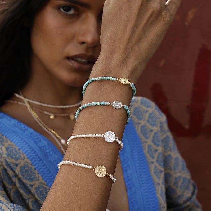 Baby Lakshmi Pearl Stacking Bracelet Silver from Loft & Daughter