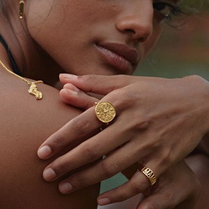 Mama Signet Ring Gold Vermeil- Fighting child malnutrition in India from Loft & Daughter