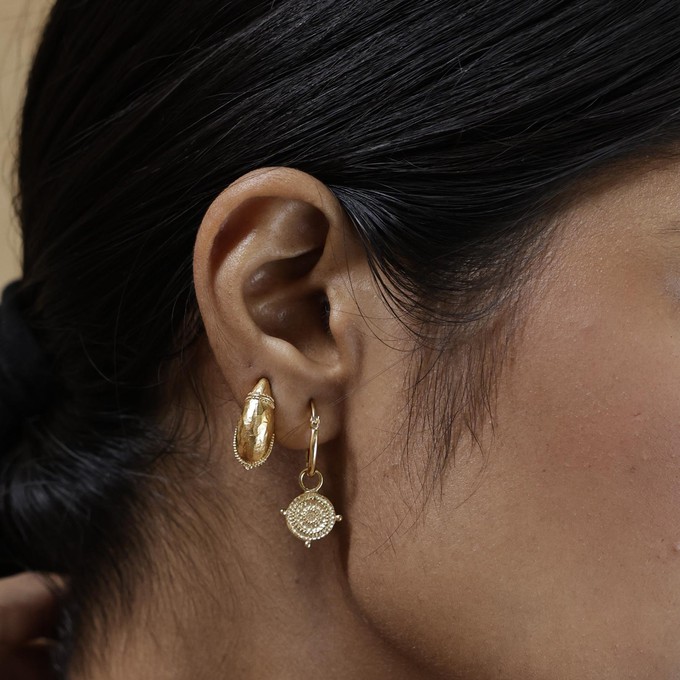 Tiny Shield Hoops from Loft & Daughter