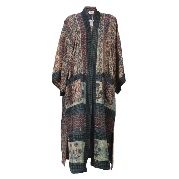 If Saris Could Talk Maxi Kimono- Indigo Overdye from Loft & Daughter