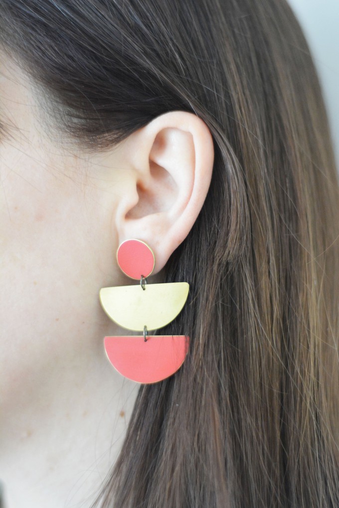 LIS Exclusive Coloured Semi-Circle Statement Earrings from Lost in Samsara