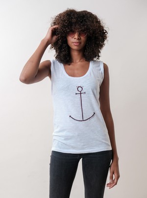 anchor rolled up sleeve tank top from madeclothing