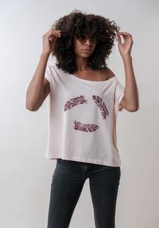 feathers cropped tee-shirt via madeclothing