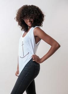 anchor rolled up sleeve tank top via madeclothing