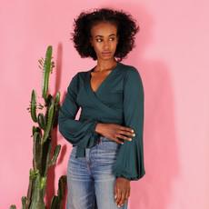 Tencel Wickelshirt Runa/petrol via ManduTrap