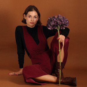 Jumpsuit Clara aus einem Bio- Baumwollcord in berry (weinrot/lila) from ManduTrap