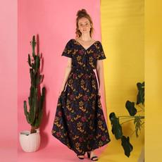 Longdress Vlaria aus floraler Bio Baumwolle via ManduTrap
