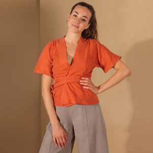 Wickelbluse Silja aus Tencel in Rost from ManduTrap