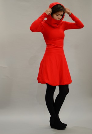 Baumwollkleid mit Kapuze/Hoodie in Rot from ManduTrap