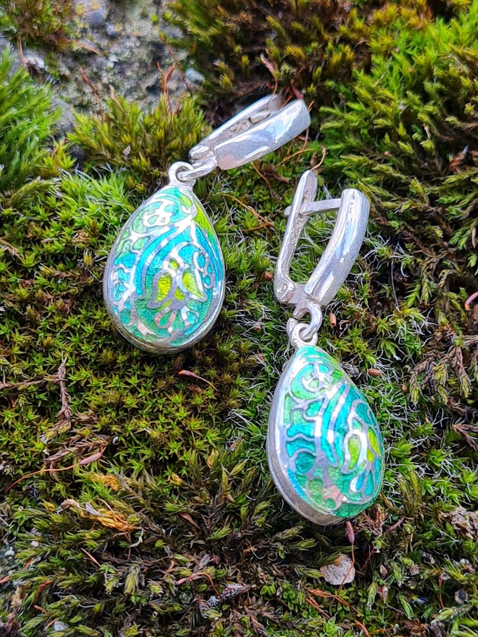 Ohrringe 925 Silber – Minanqari, handgefertigte Vintage-Unikate in Tropfenform from ManduTrap