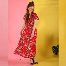 Rot gemustertes Sommerkleid Hanita via ManduTrap
